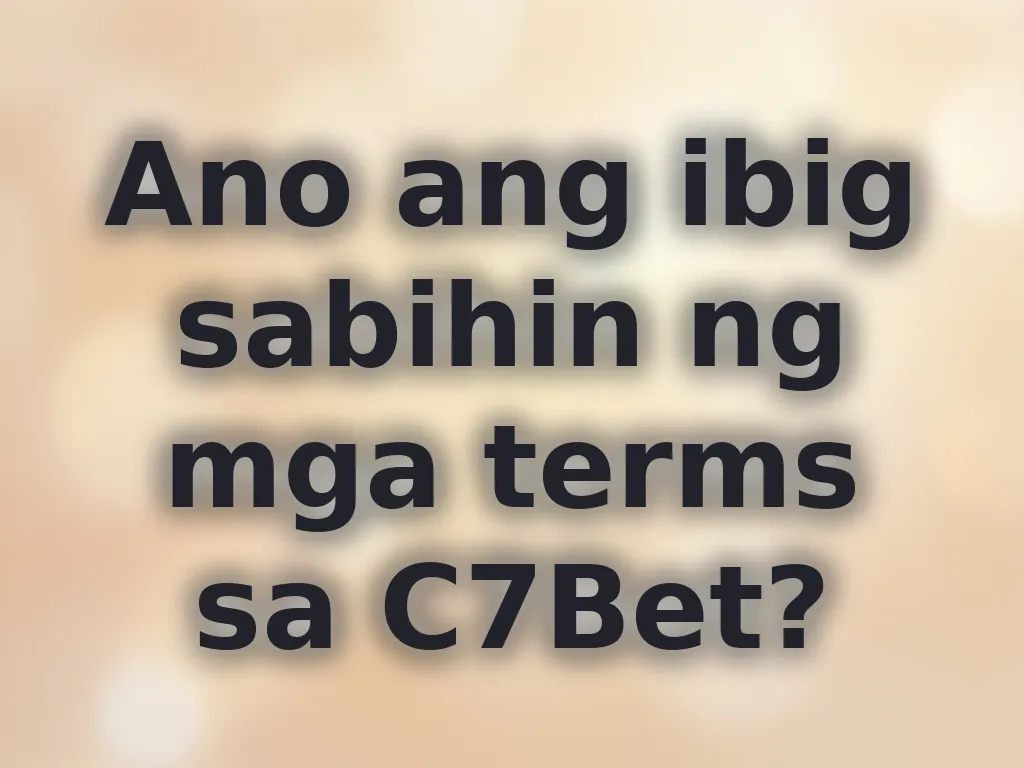 Pag-unawa sa casino terms